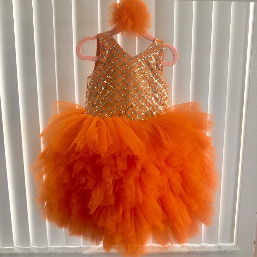 Orange dress girl kids